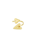 Statement opvallende ring met twee harten goud