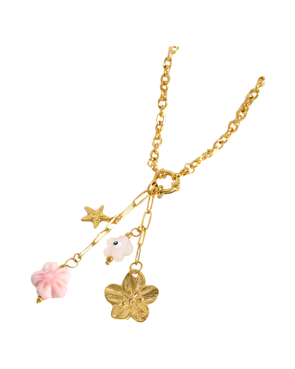 Pink Floral Necklace