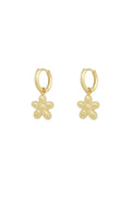 Oorbellen hangers bloemen goudkleurig