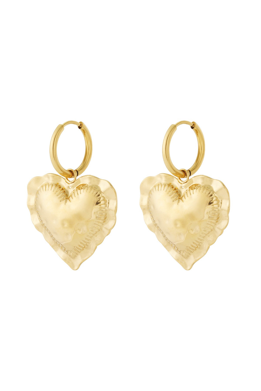 Statement grote hartjes oorbellen in gouden kleur