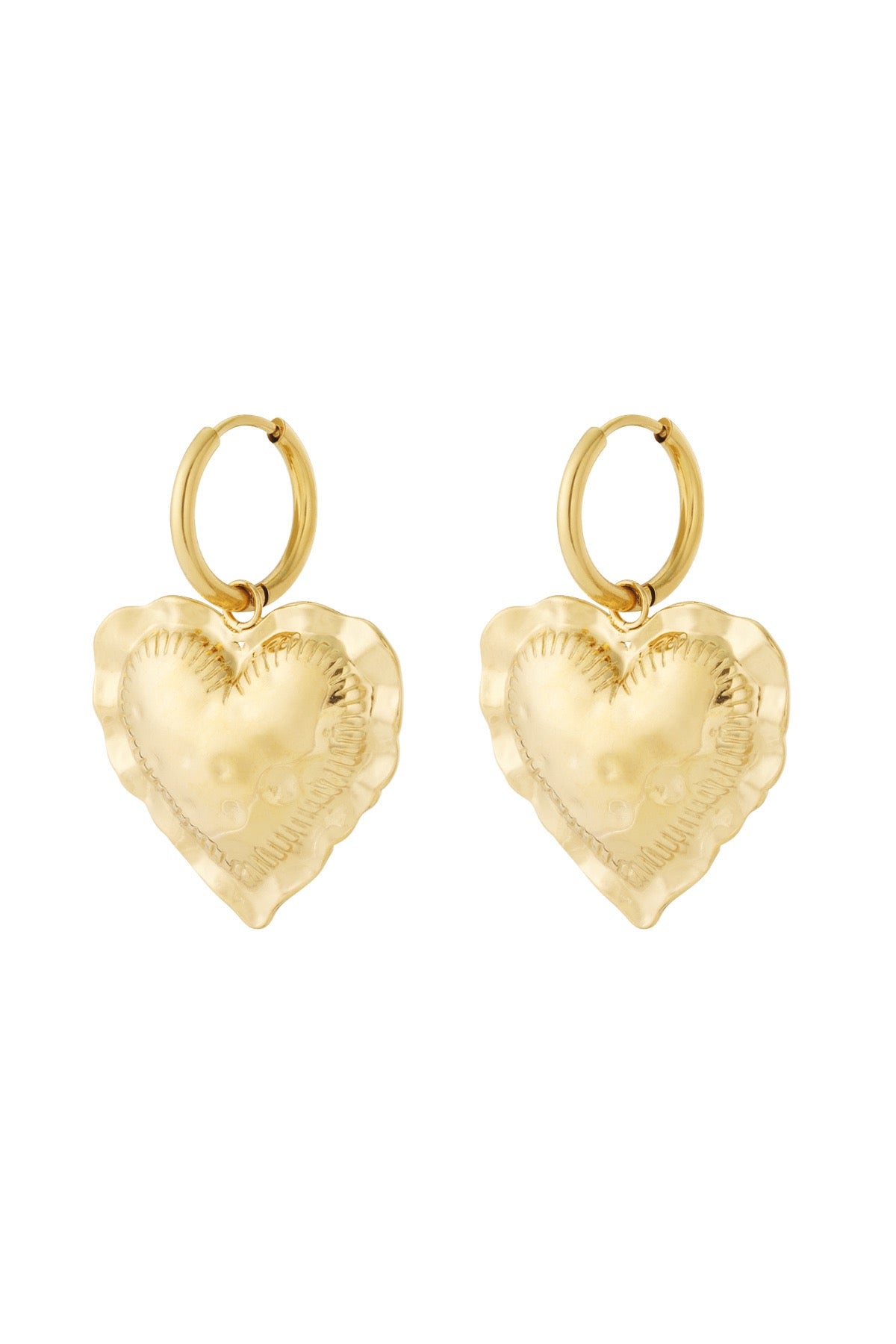Statement grote hartjes oorbellen in gouden kleur