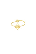 Verstelbare bloemen ring goud