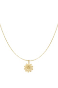 Gouden ketting met hanger van bloem waterproof