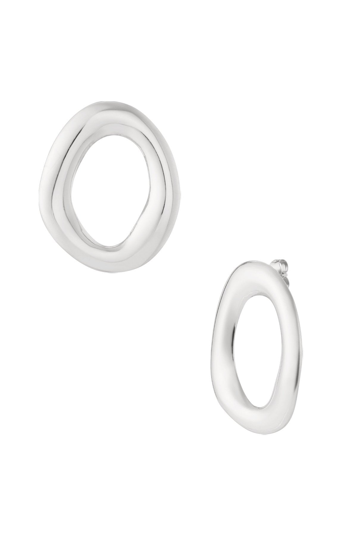 Statement ovalen oorbellen in het zilver