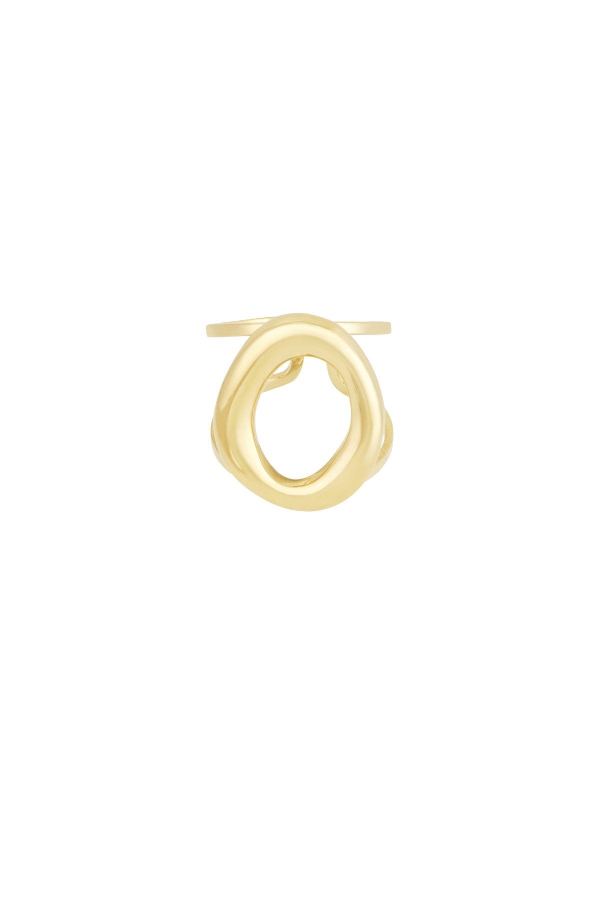 Statement opvallende ovaal ring in het goud