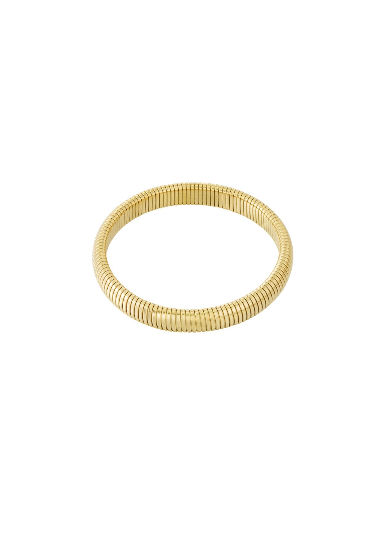 Statement bangle armband met stretch in het goud 10mm