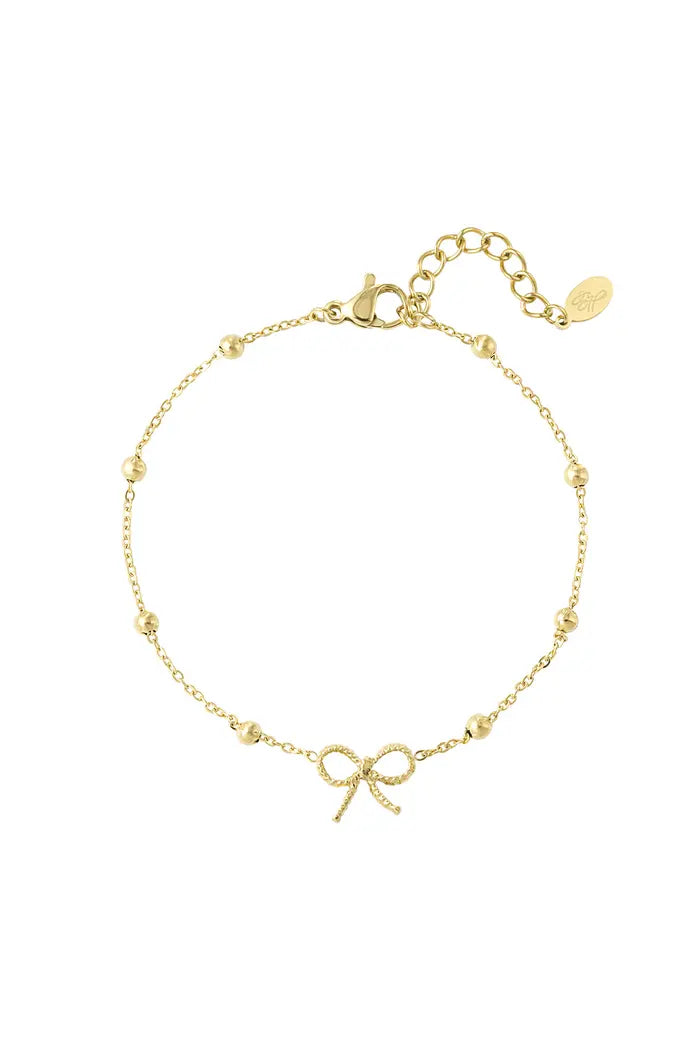 Subtiele armband met strikje goudkleurig