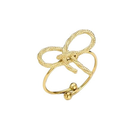 Statement strikjes ring in het goud