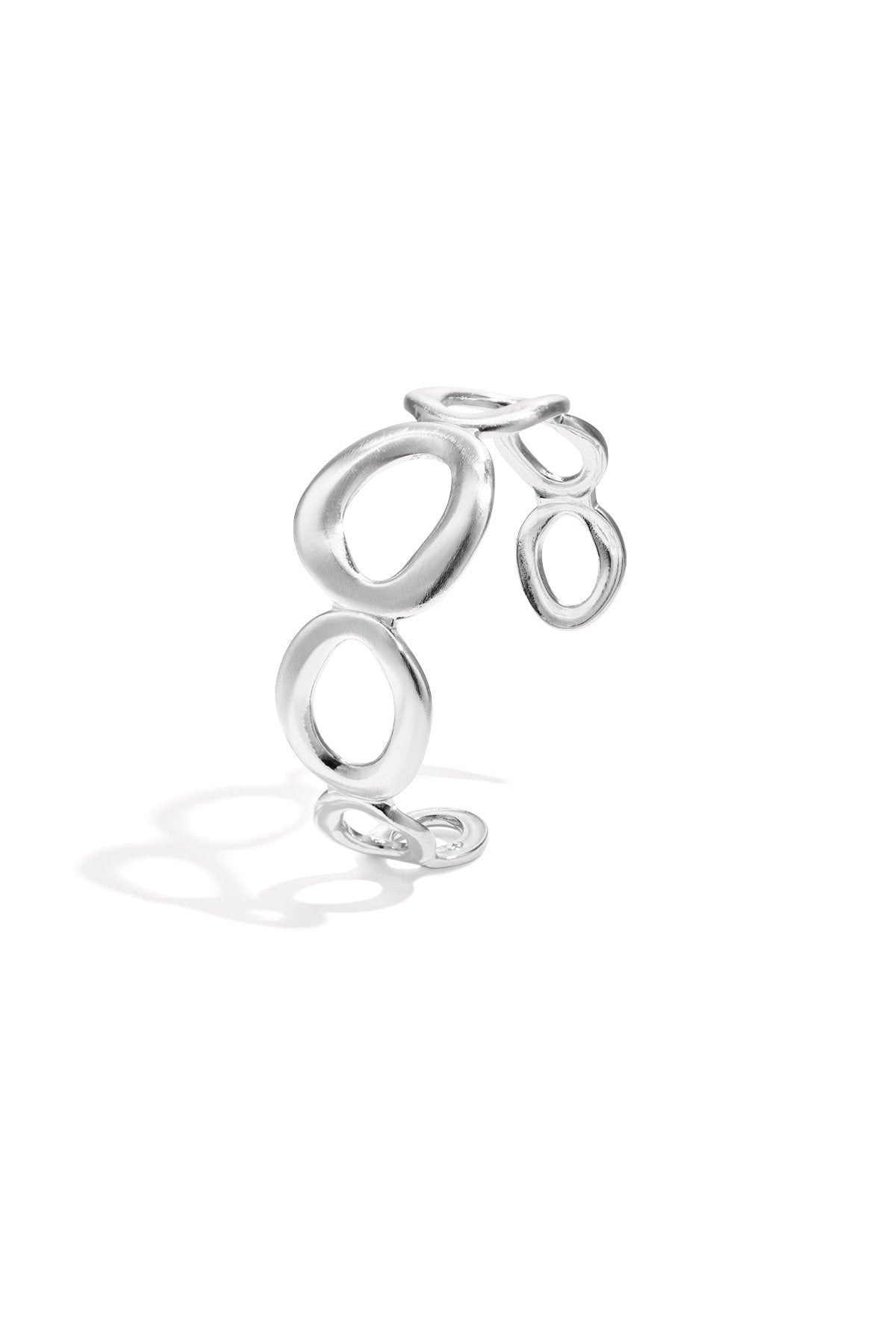 Bangle ovalen armband in het zilver