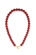 Kralenketting met grote kralen in bordeaux kleur