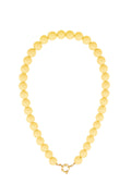 Kralenketting met rond slot en gele kralen