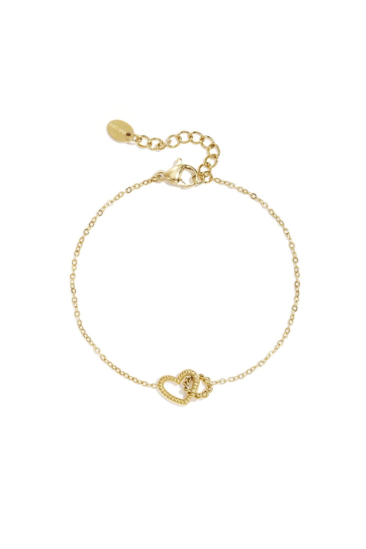 Armband met hartje en cirkel in het goud
