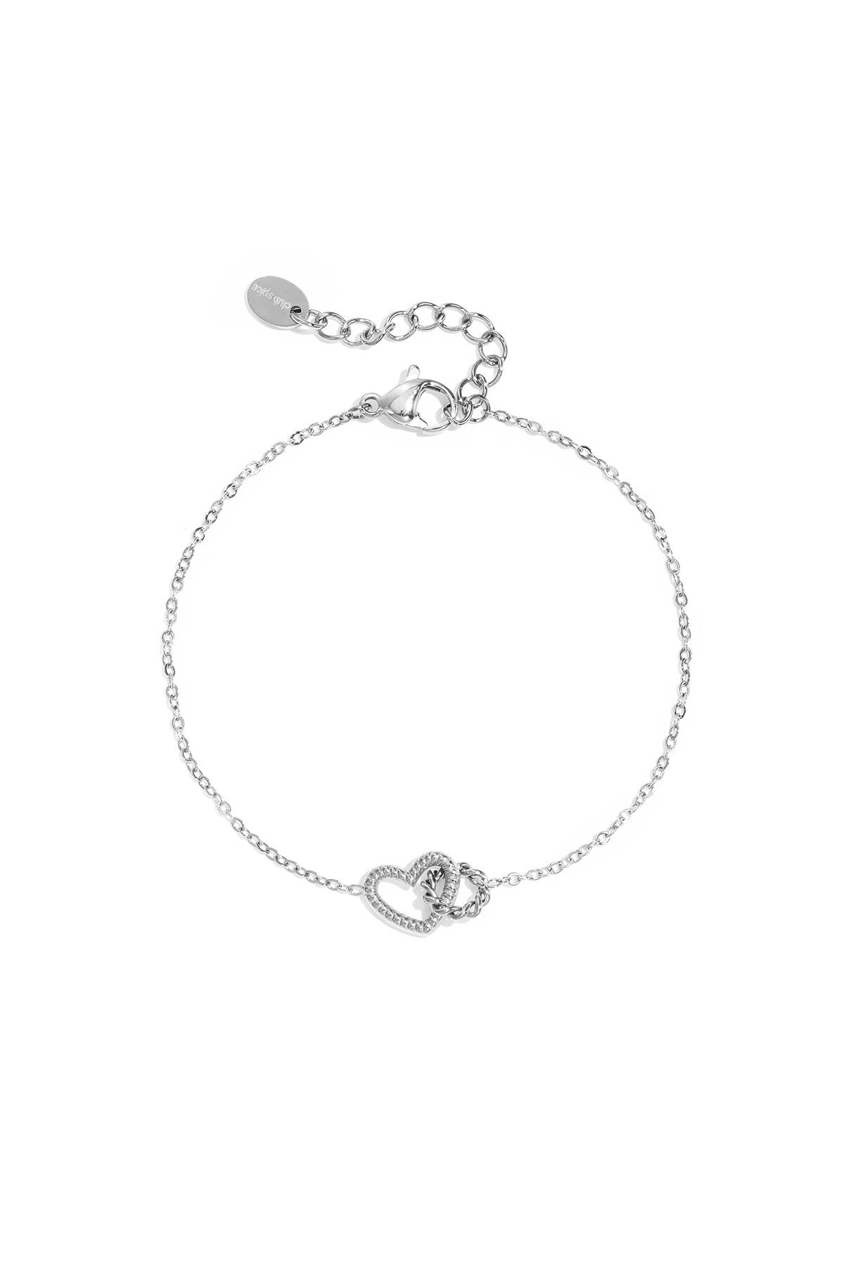 Armband met hartje en cirkel in het zilver