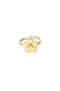 Subtiele verstelbare bloemen ring in het goud