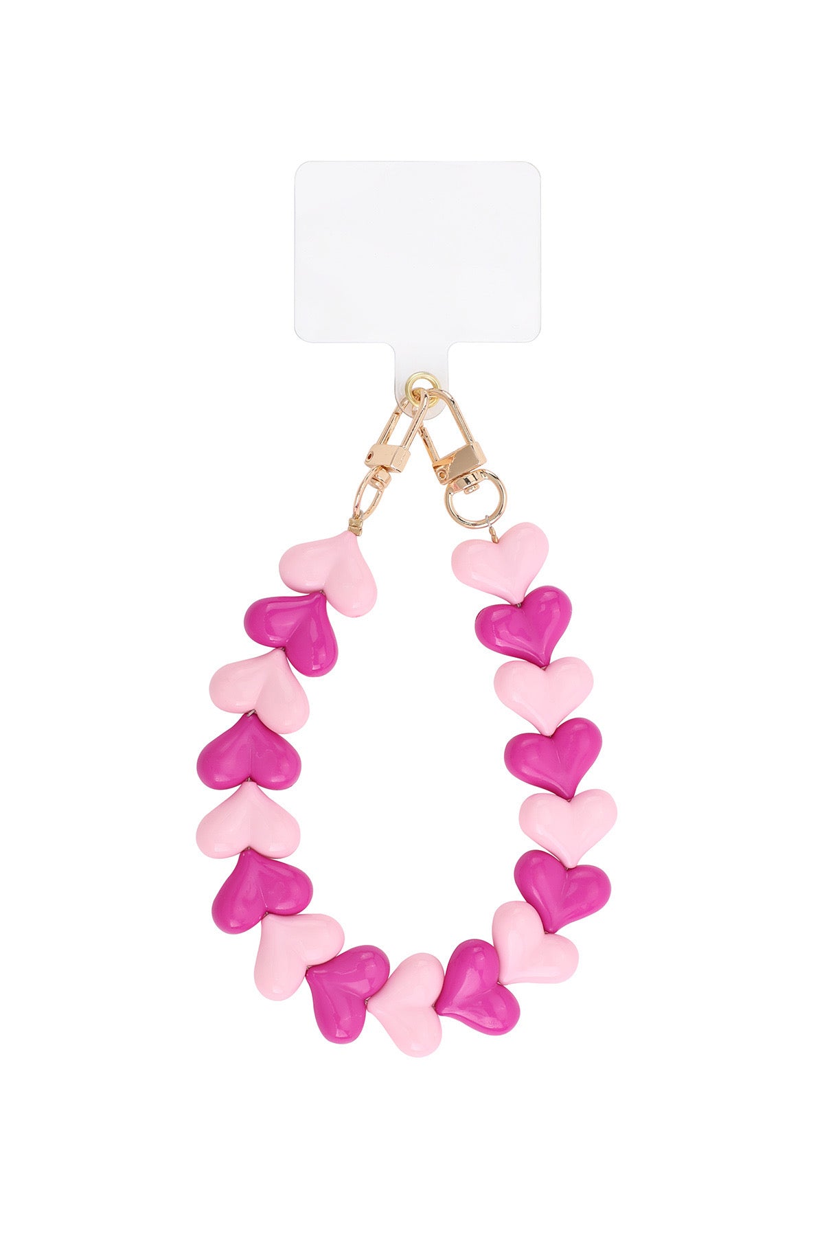 Telefoonkoord met roze hartjes 