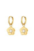 Oorbellen met bloemen bedels goudkleurig
