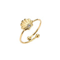 Subtiele gouden ring met schelp