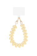 Telefoonkoord met hartjes in butter yellow beige