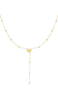 Hartjes ketting goudkleurig van stainless steel
