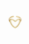 Verstelbare hartjes ring in het goud van stainless steel