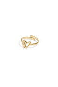 Minimalistische ring met twee hartjes in het goud