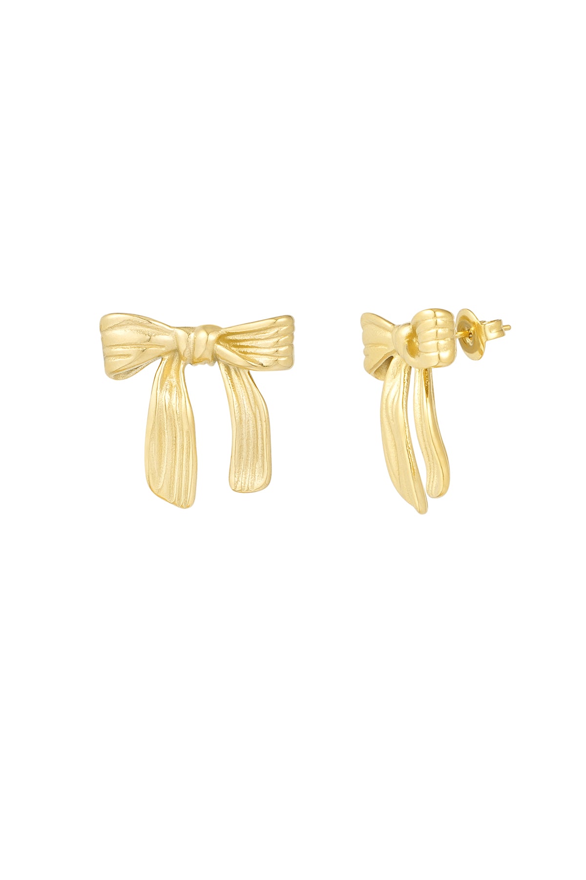 Statement strik oorstuds goudkleurig