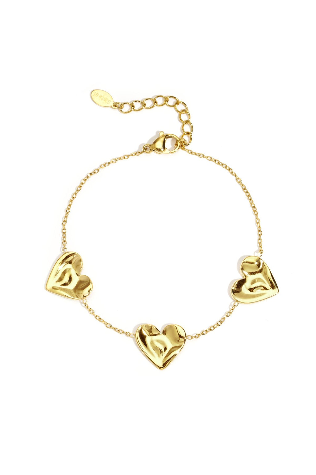 Armband met hartjes in het goud