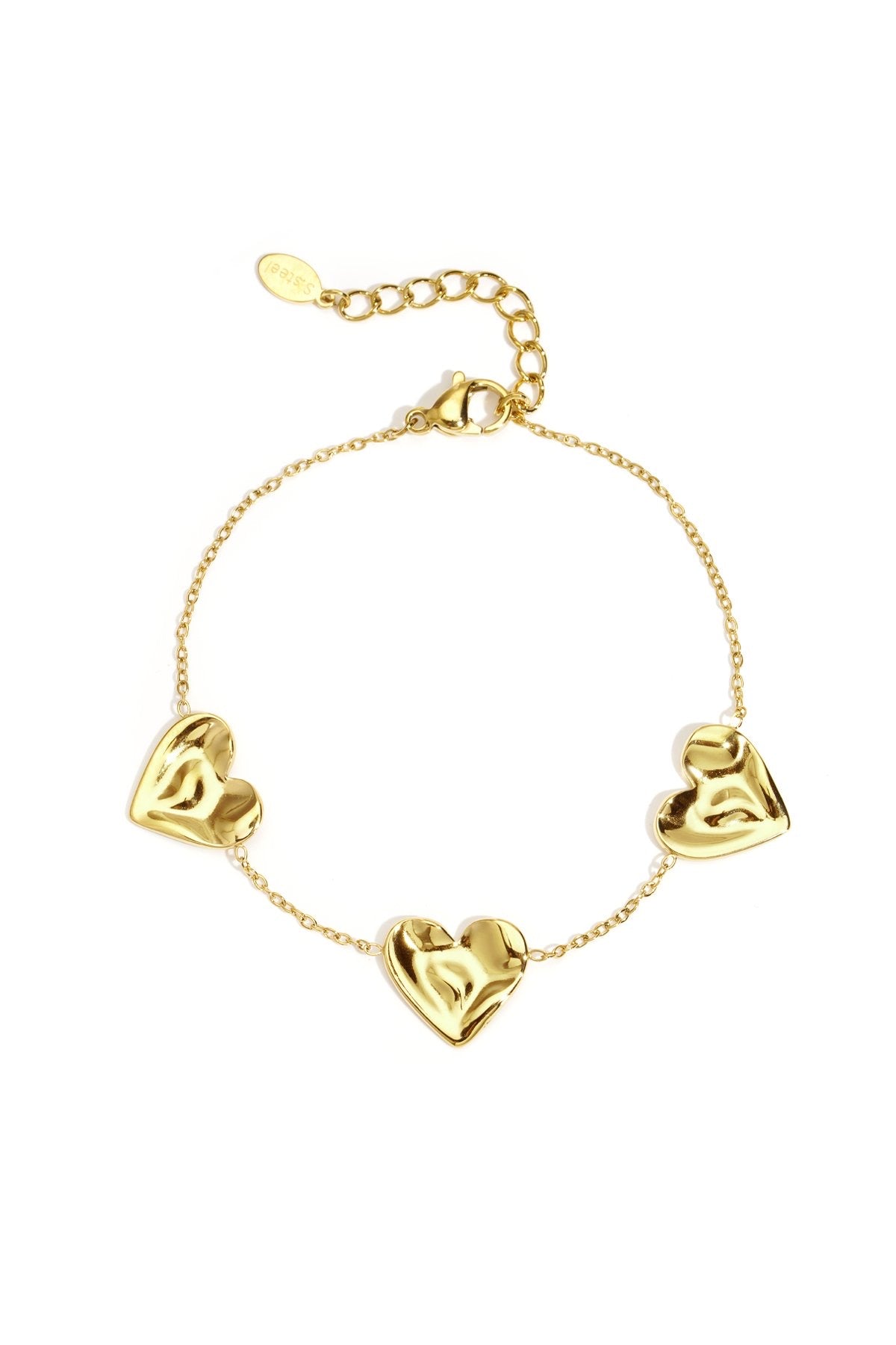 Armband met hartjes in het goud