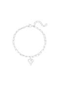 Schakelarmband met hartjes hanger zilver