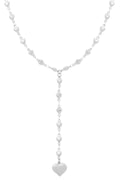 Lange hartjes ketting in het zilver