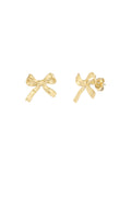 Oorbellen studs strikjes goudkleurig