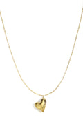 Lange ketting met hart hanger in het goud