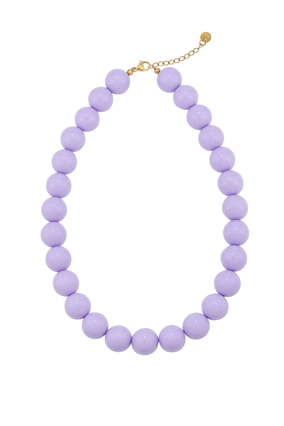 Grote statement kralenketting lila
