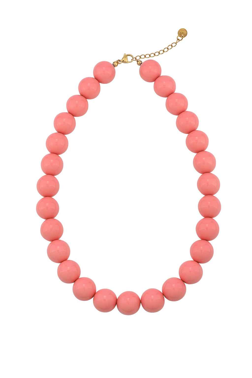 Kralenketting met grote kralen in zachte roze kleur