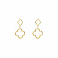 Oorbellen hangers met klavers in het goud