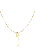 Subtiele ketting goud met hart bedel en parels