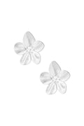 Statement bloemen stud oorbellen in zilver
