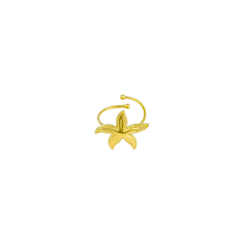 Zeester ring in het goud
