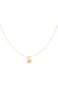 Ketting met hanger van zeester en parel goud
