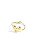 Gouden hartjes ring met glitter steentjes