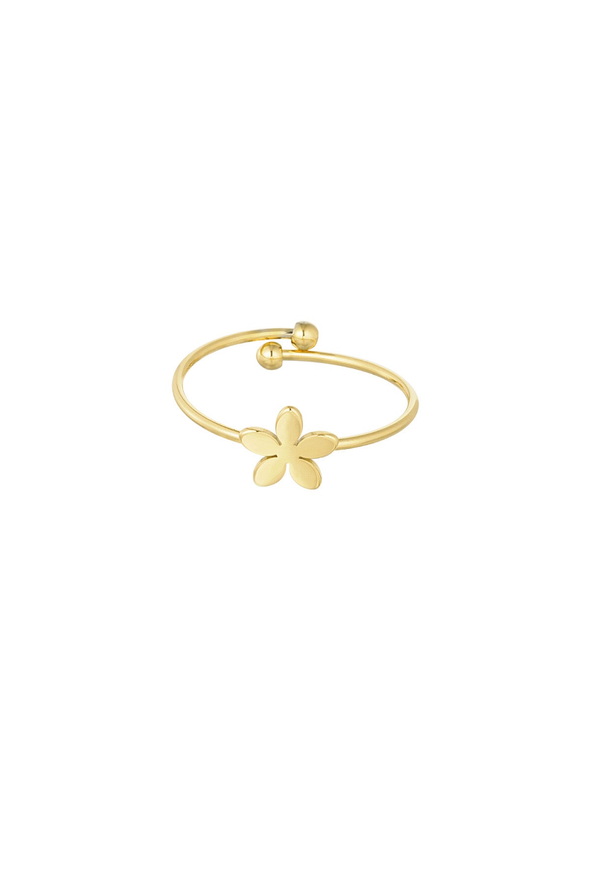 Kleine ring met bloem goud