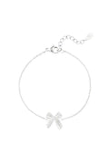 Armband trendy strikje zilverkleurig