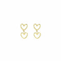 Oorbellen met hartjes hangers in het goud