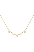Subtiele ketting met hartjes bedels in het goud