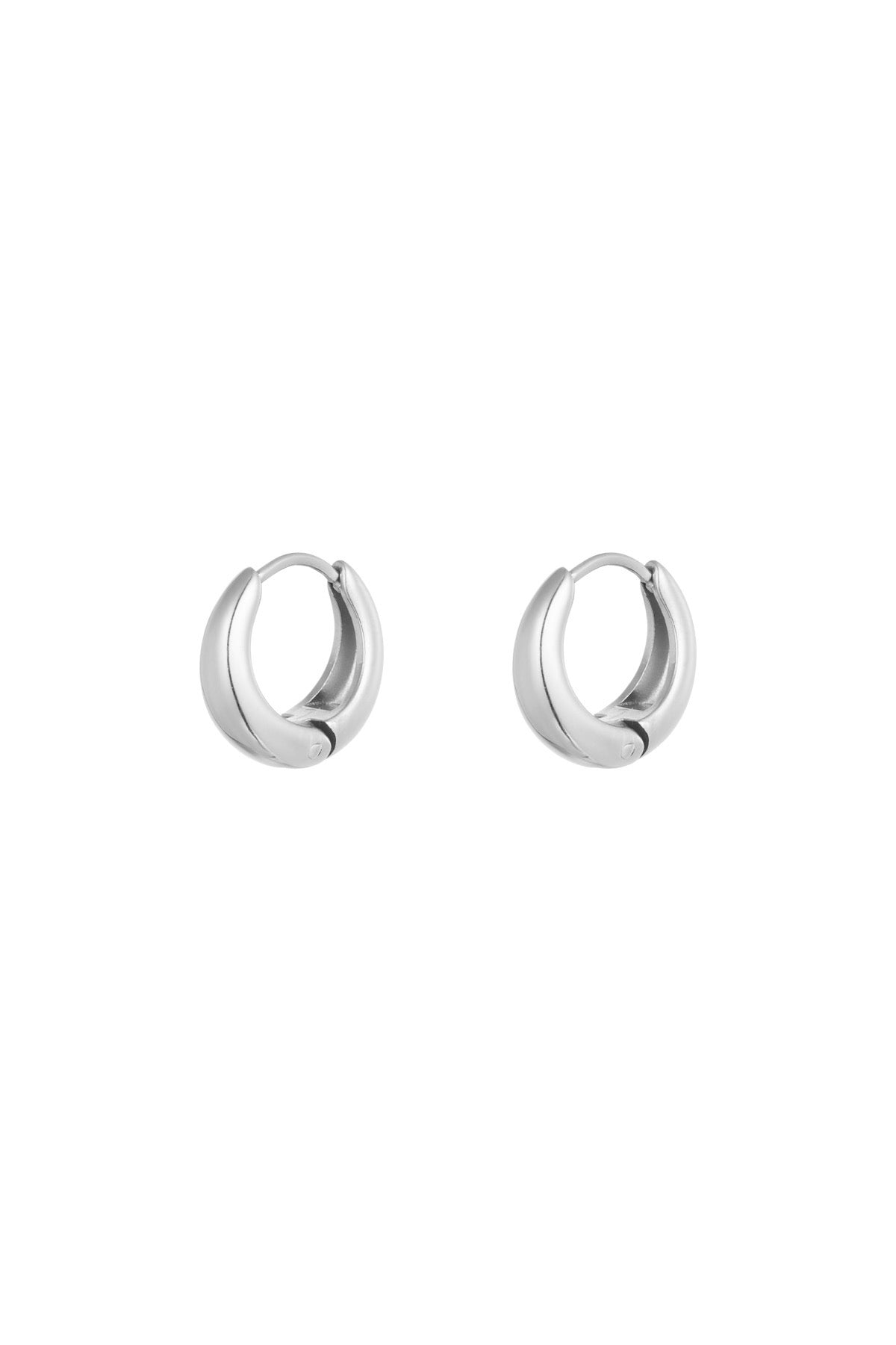 Kleine oorringen in het zilver