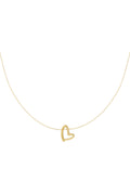 Minimalistische ketting met hartjes hanger in het goud