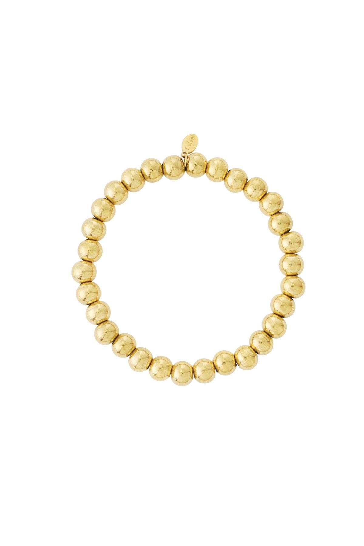 Kralenarmband met kralen van 7mm in het goud