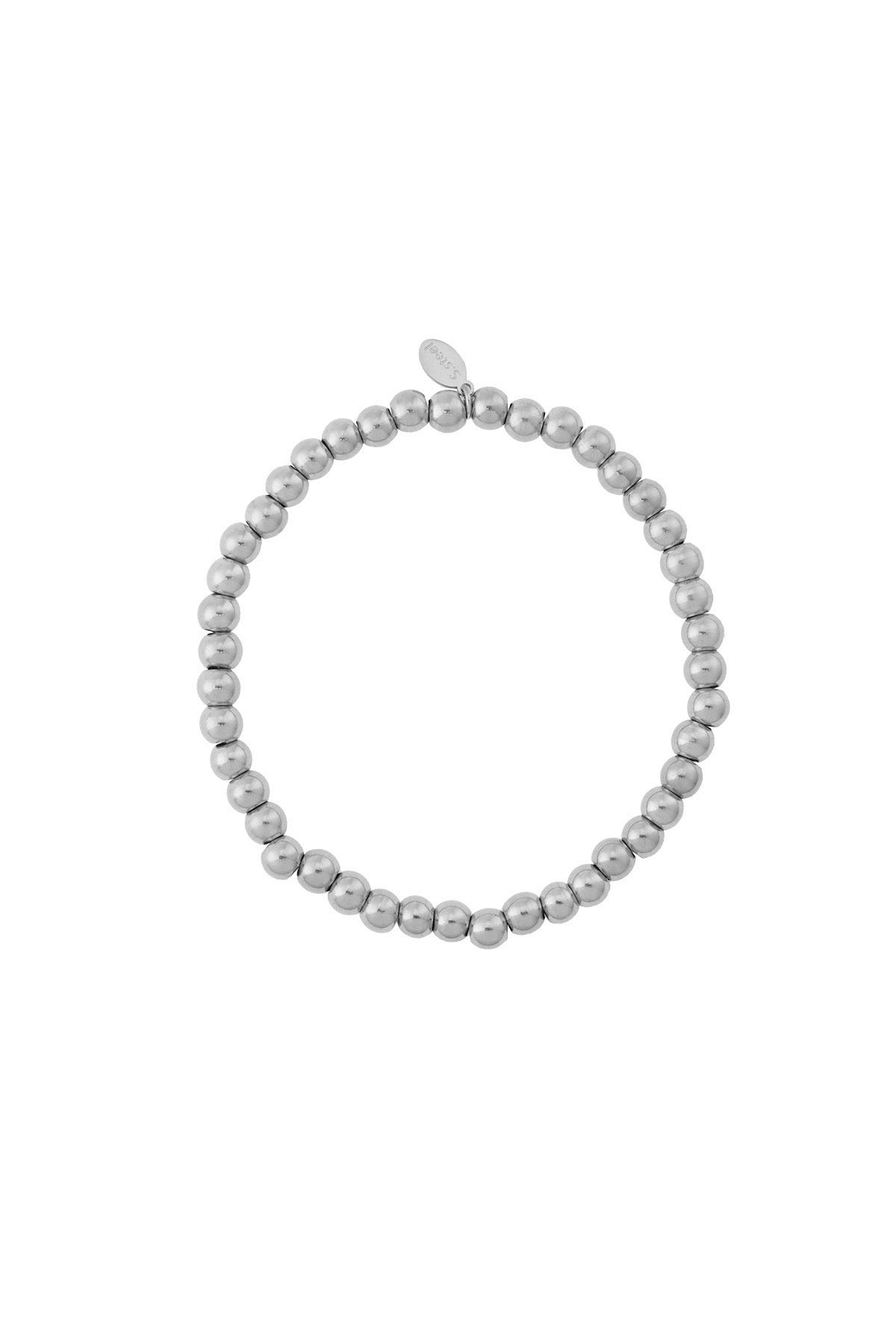 Kralenarmband met kleine kralen in het zilver van 5mm