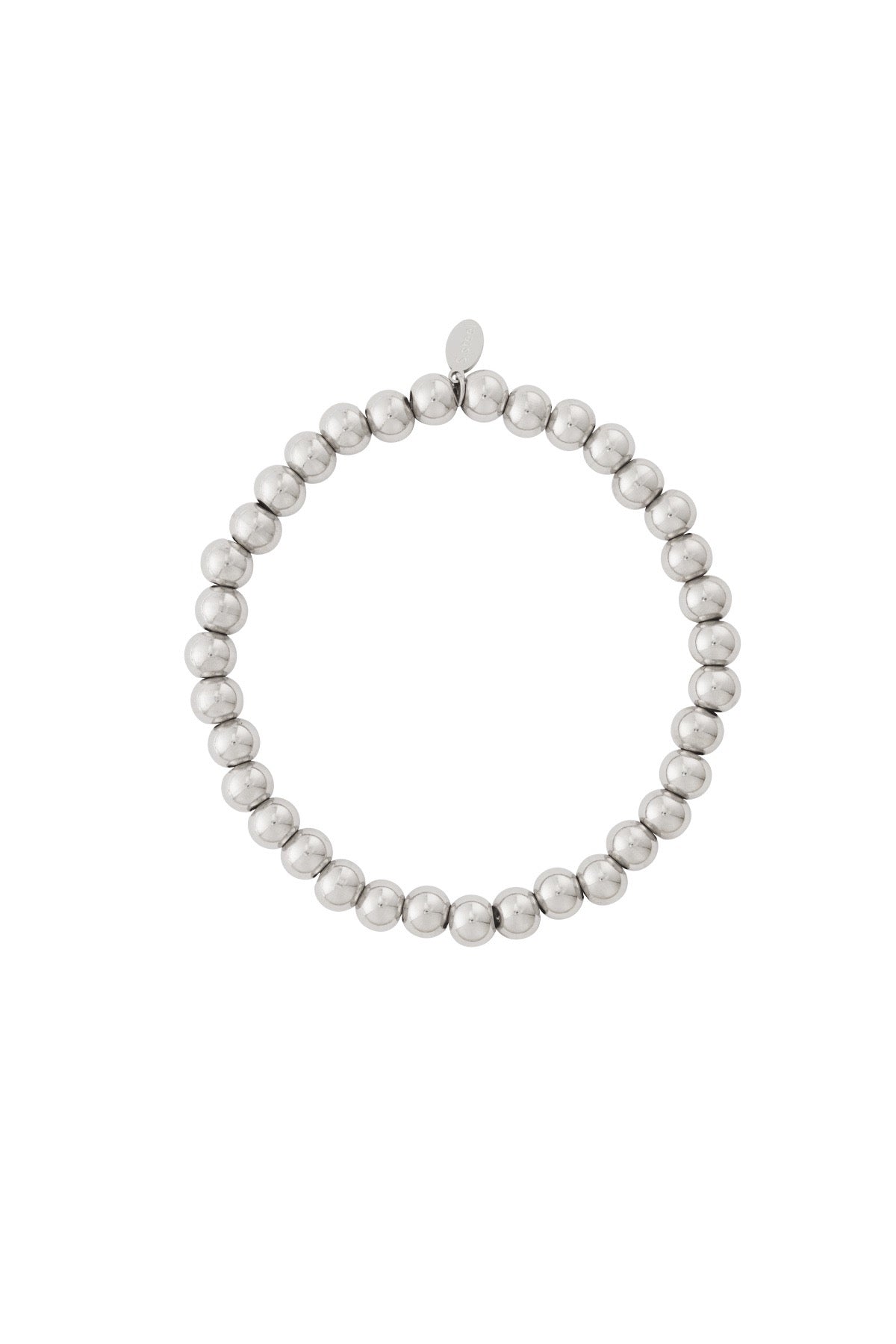 Kralenarmband met zilveren kralen van 6mm