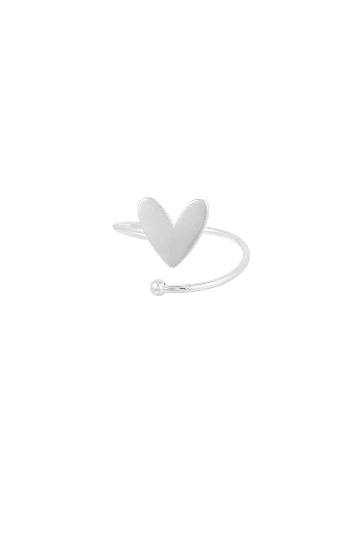 Gedraaide hartjes ring zilver waterproof